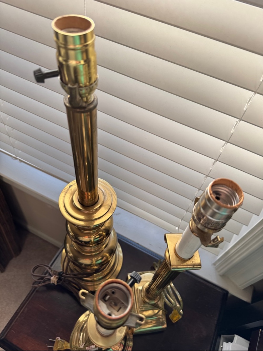 3 Brass Table Lamps - Picture 3 of 4